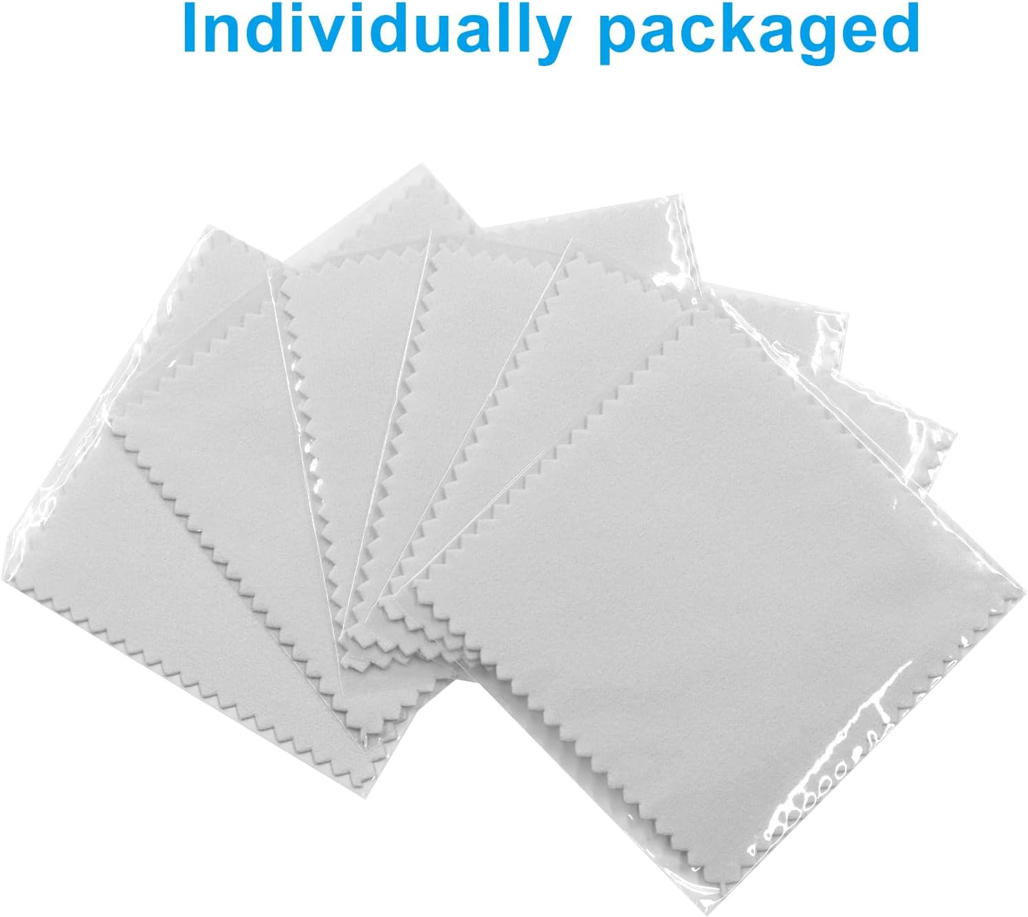50 Pcs Jewelry Cleaning Cloth, 3.15 Inch Polishing Cloth for Sterling Silver, Gold, Platinum, Silverware, Diamonds, Gemstones, Coins, Watch, Individually Packed