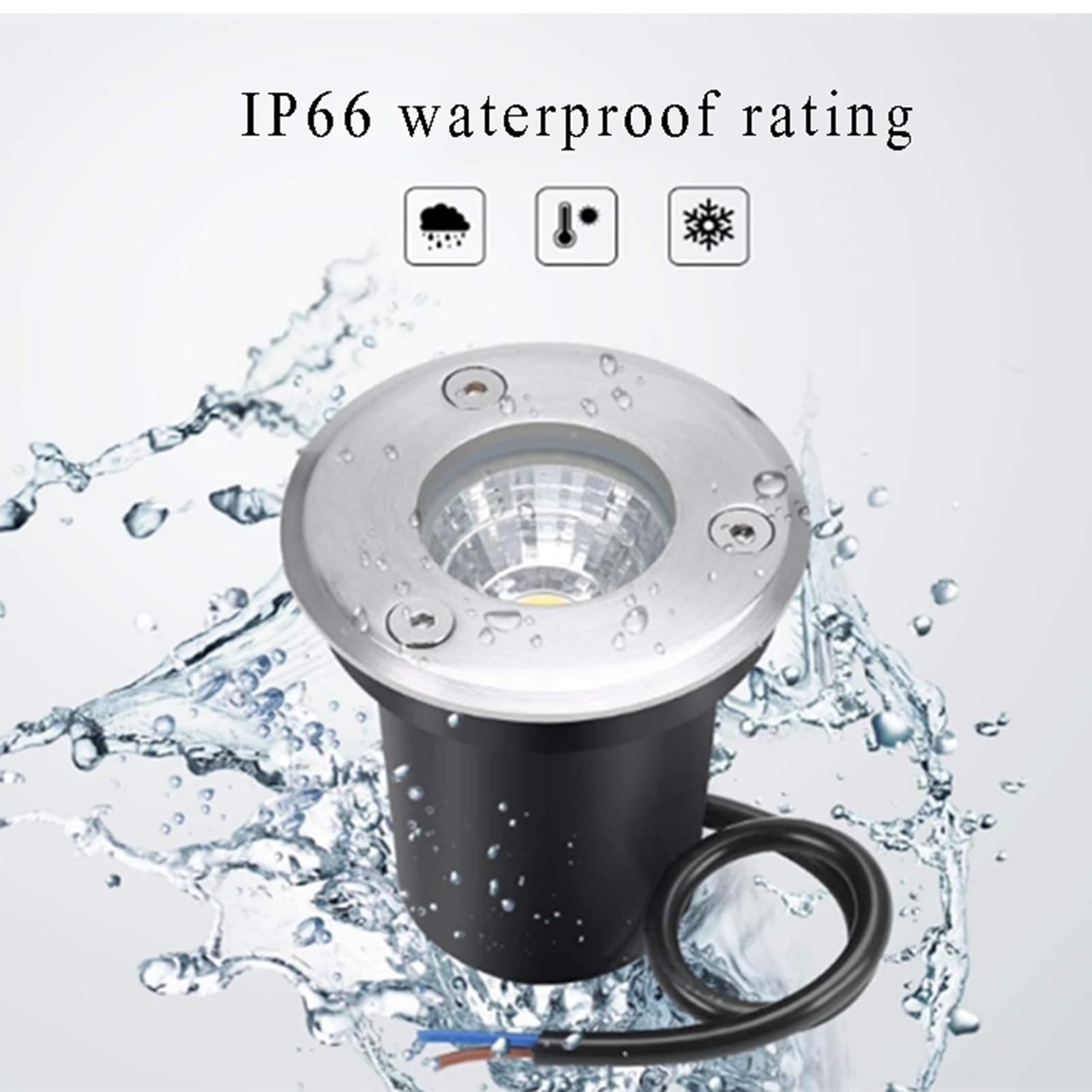 COB Lampada da Paesaggio Rotonda Esterno Faretto da Incasso A Terra IP66 Impermeabile AC85-265V Luce Sotterranea a LED per Giardino Cortile Parco Bosco Faretti(Warm White,30W)