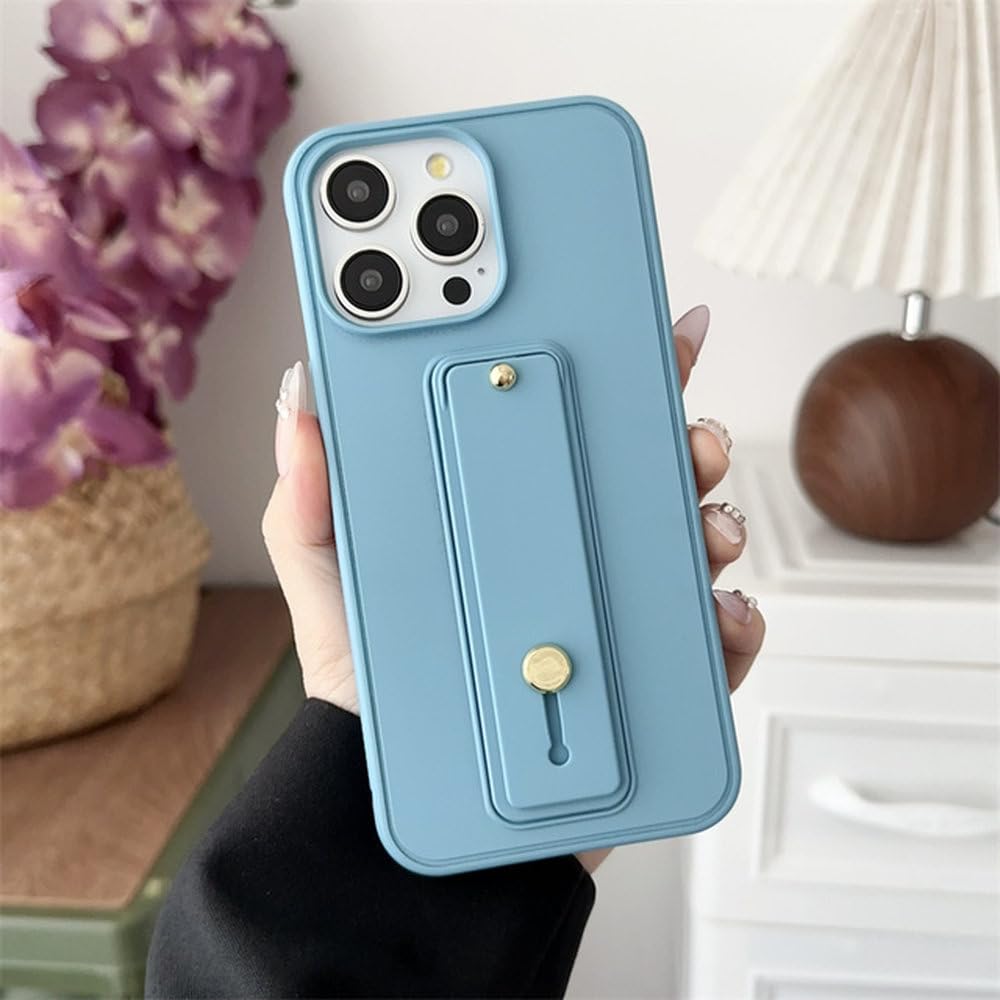 Coque pour iPhone 15 Pro avec Anneau de Support Aimanté Bleu Clair