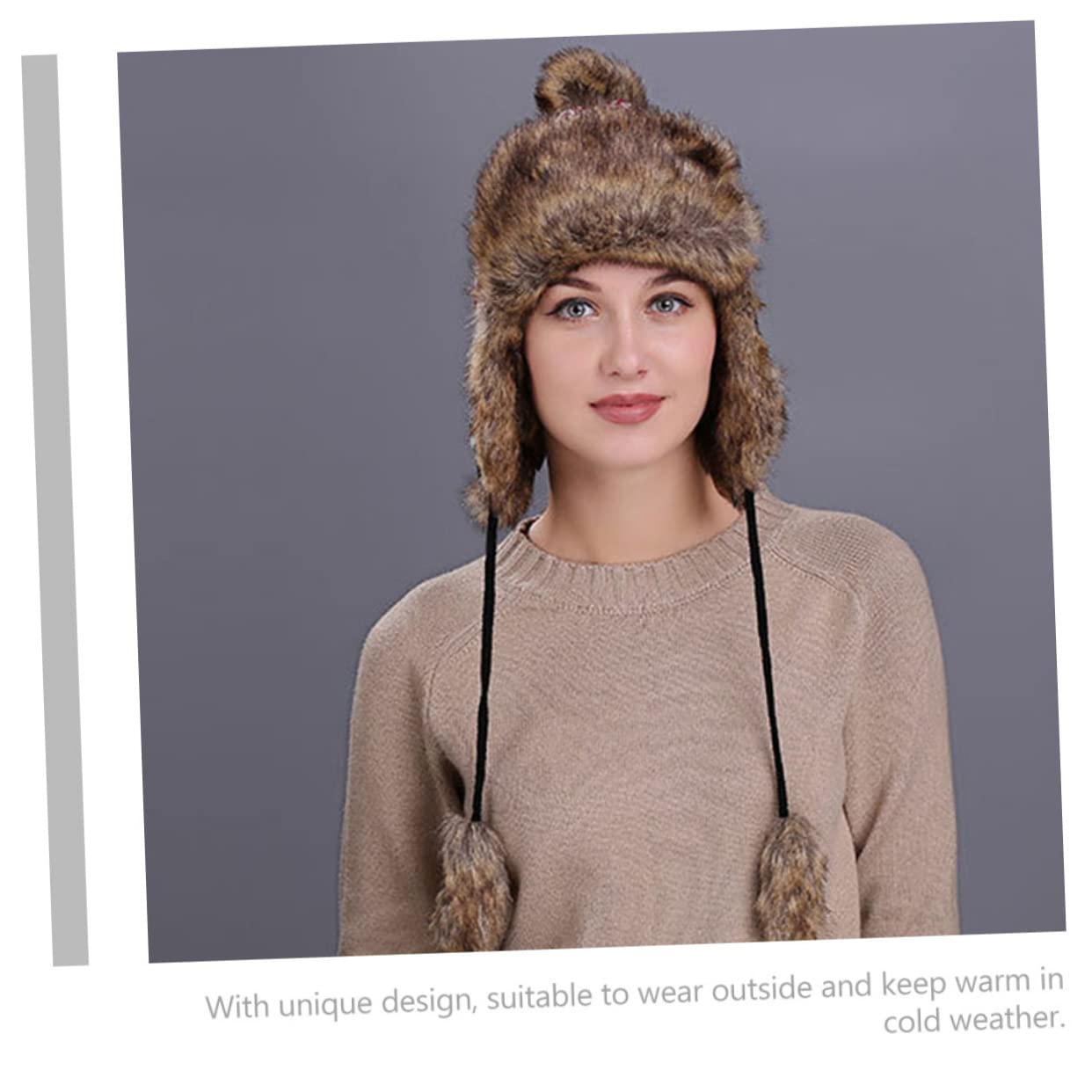 PACKOVE 3piezas Gorro De Lana para Frío Gorro De Punto Orejeras Sombrero Cálido y Elegante para Actividades Al Aire Otoño
