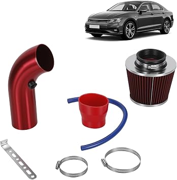 76mm High Flow Cold Air Intake Kit, Aluminum Pipe Air Intake System with Filter