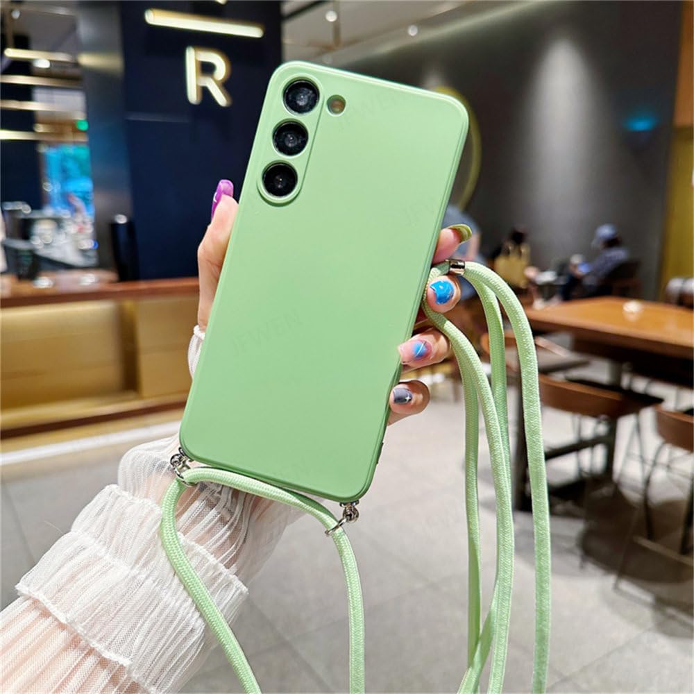 Étui Samsung Note 10 bandoulière silicone vert matcha coque cordon - 8