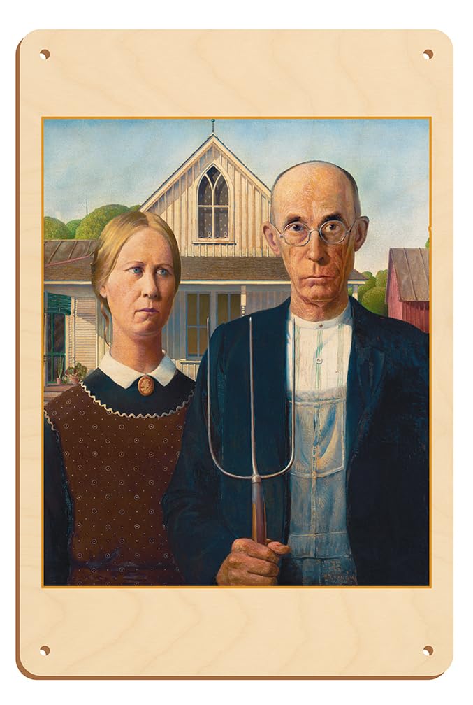 American Gothic - From an Original Color Painting by Grant Wood c