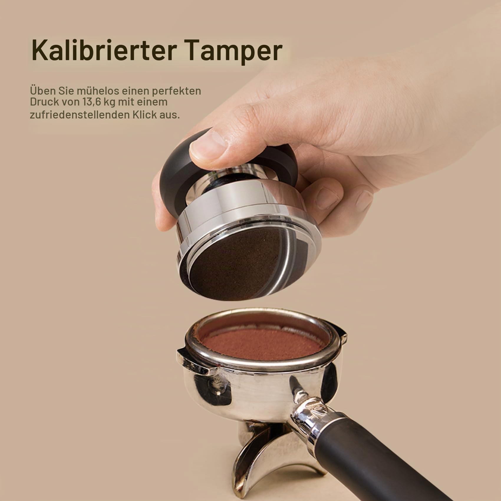 TIMEMORE Espresso Tamper-Set 58,4 mm mit WDT-Werkzeug, selbstnivellierendem Tamper und Gravity-Distributor für die professionelle Kaffeezubereitung - Metallausführung