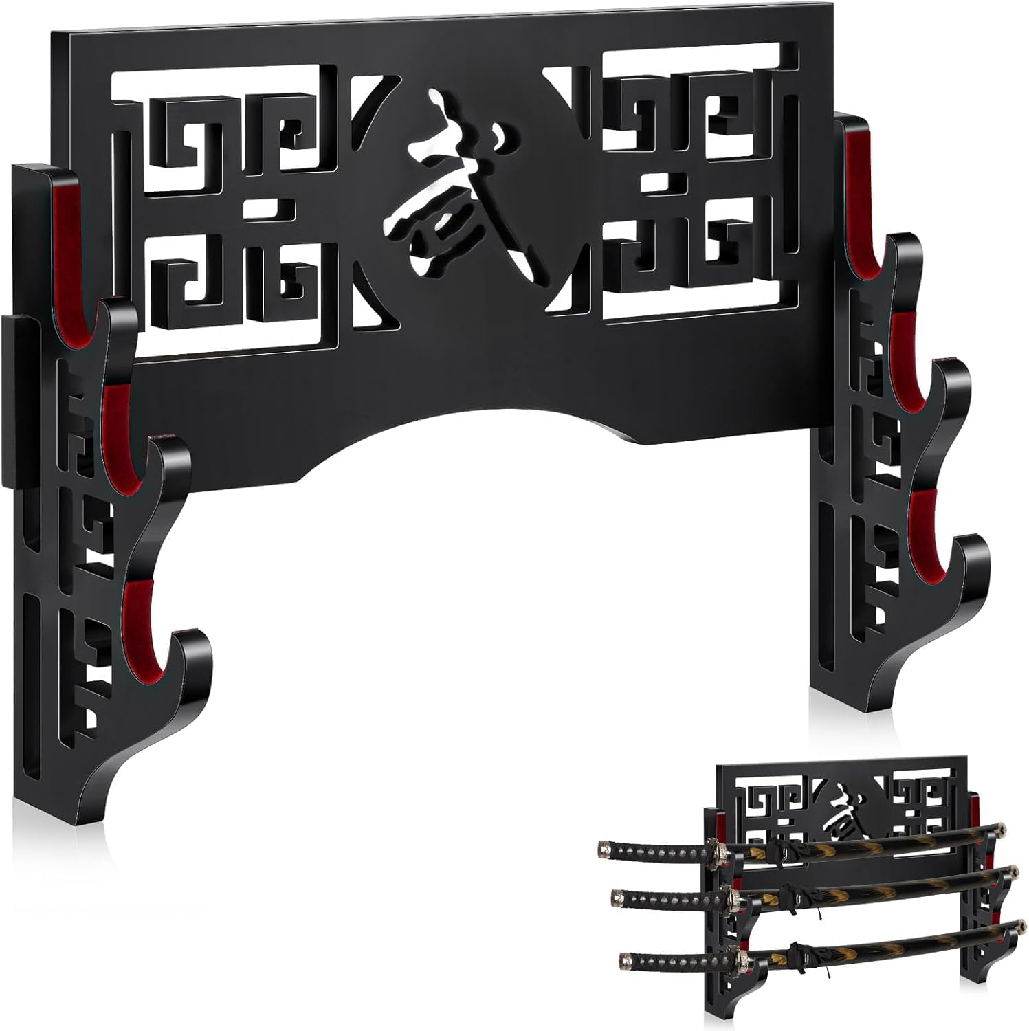 Padded Sword Wall Mount Katana Stand Samurai Sword Holder Display Rack Chinese Tai Chi Bagua Style