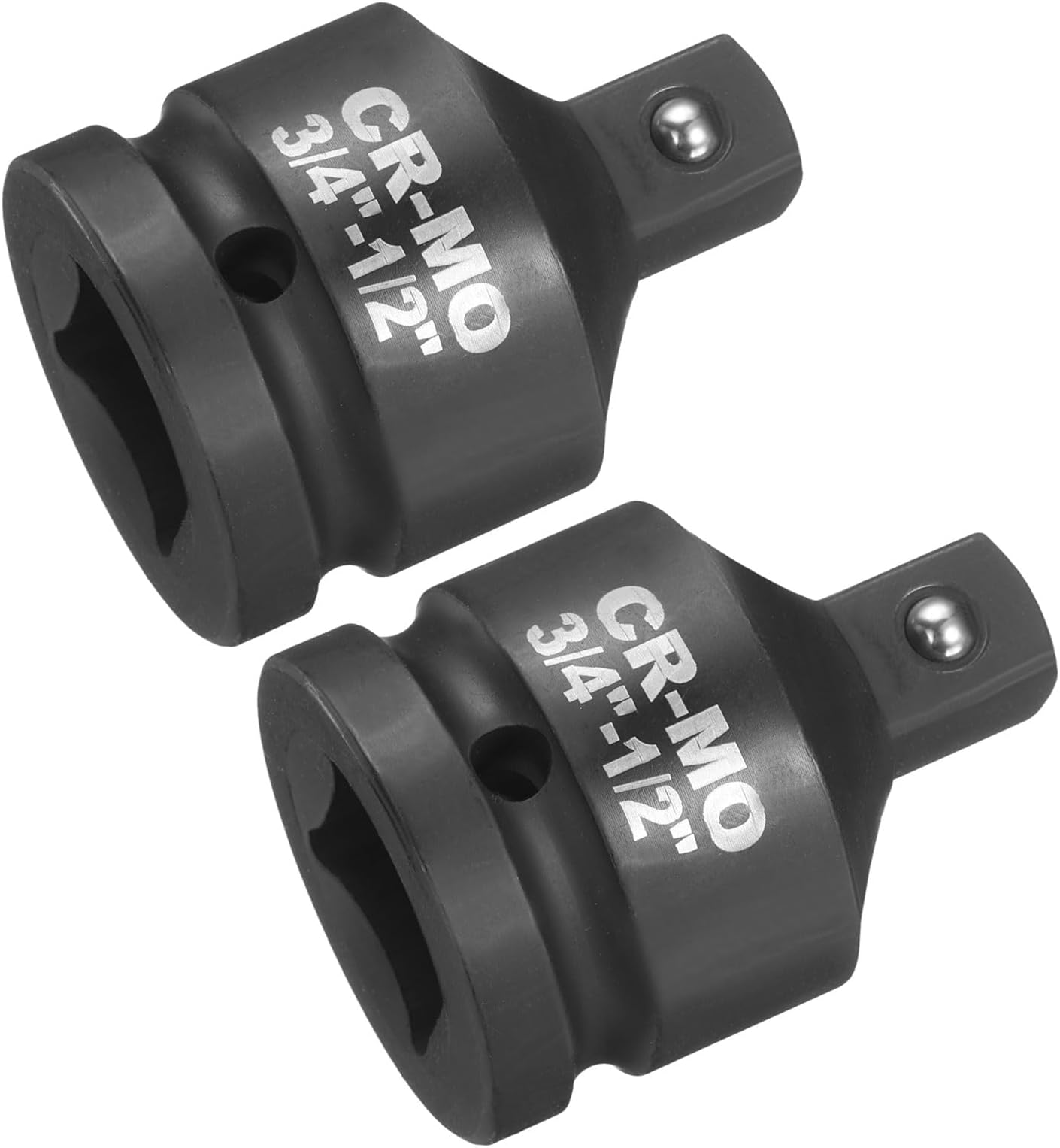 sourcing map 2pcs Impact Socket Adapter 3/4" Female to 1/2" Male Square Drive Reducer Standard SAE CR-MO Steel Converter Impact Driver Ratchet Wrench Breaker Bar Conversion, Black