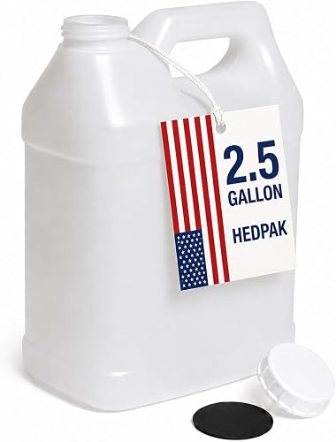 FastRack 2.5 Gallon Water Jug (Pack of 1) w/ 1 Black Rubber Cap Gripper | Reusable Plastic Jug with lid for Liquids | Heavy-Duty Water Container for Storage, Camping | BPA-Free Gallon Jugs with Lids