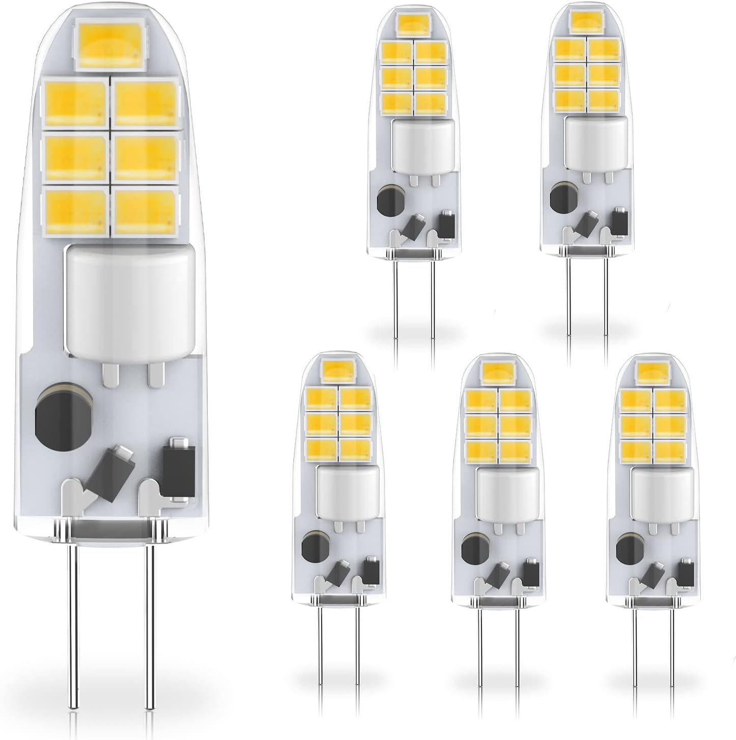 Caldarax 6 Pack Ampoule G4 LED 2W, AC/DC 12V, Équivalent 20W Lampes