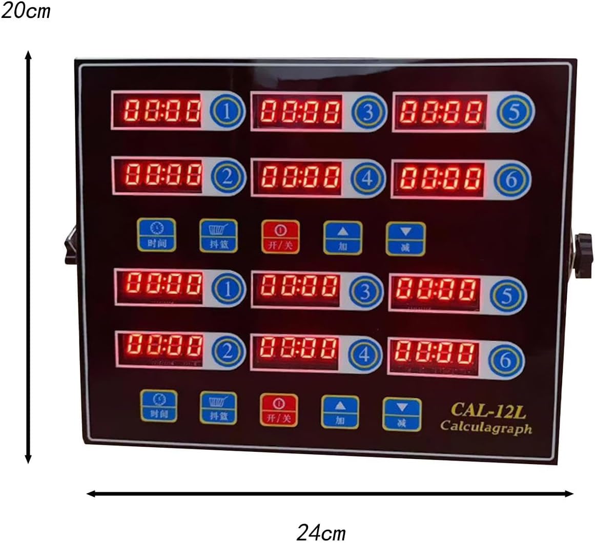 12 Channels Commercial Kitchen Timer Convenient Practical Easy to Set Time Reminder Clock for Baking Kitchen Home Commercial