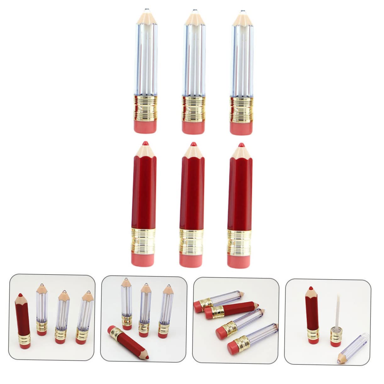 Angoily 30stücke Lippenstift Rohlinge Leere Lippenbalsam Röhren Wiederverwendbar Nachfüllbar Transparente Und Rote Stifte Für Kosmetische Anwendungen Und Reisen