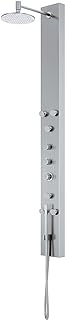 VIGO Dilana 67" H x 6" W 6-Jet Shower Panel System with Adjustable Round Head and Hand Shower Wand in Stainless Steel-VG08001