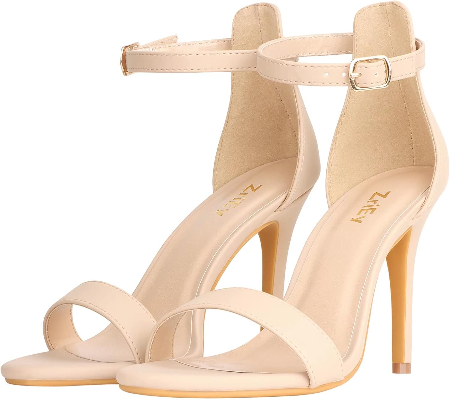 ZriEy Women's Heeled Sandals 4 Inches Open Toe Stiletto High Heels Ankle Strap Fashion Bridal Party Wedding Pump Shoes - Image 7