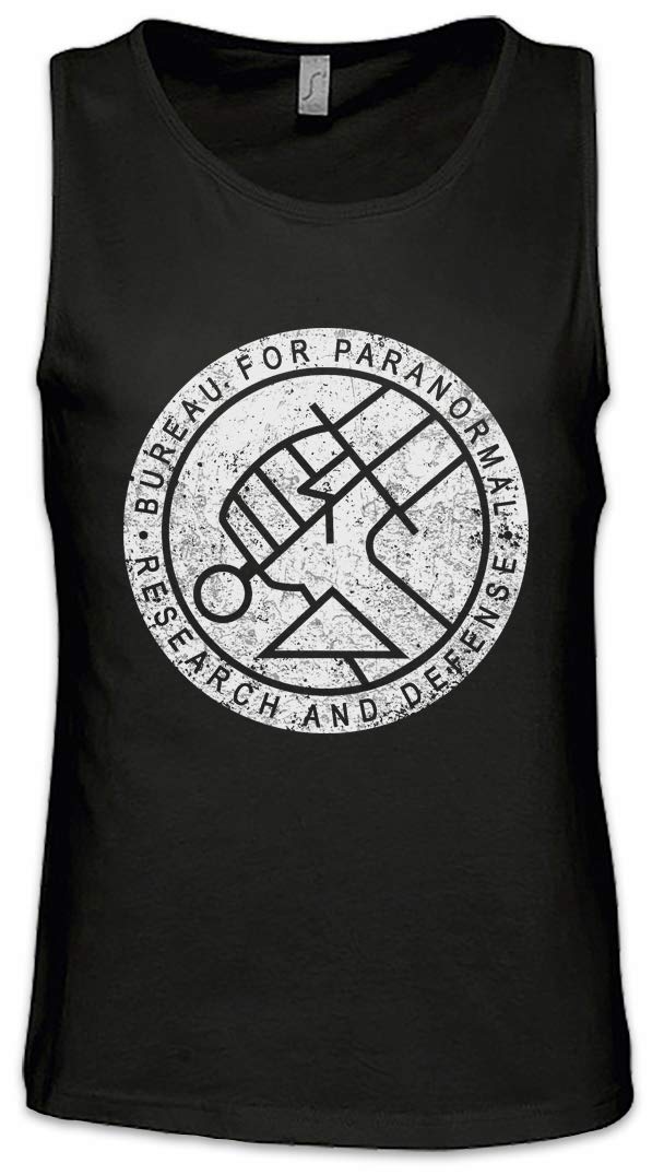 Urban Backwoods Men's Black Bureau For Paranormal Research And Defense Bprd Tank Top Training Gym Vest Shirt Size Xl