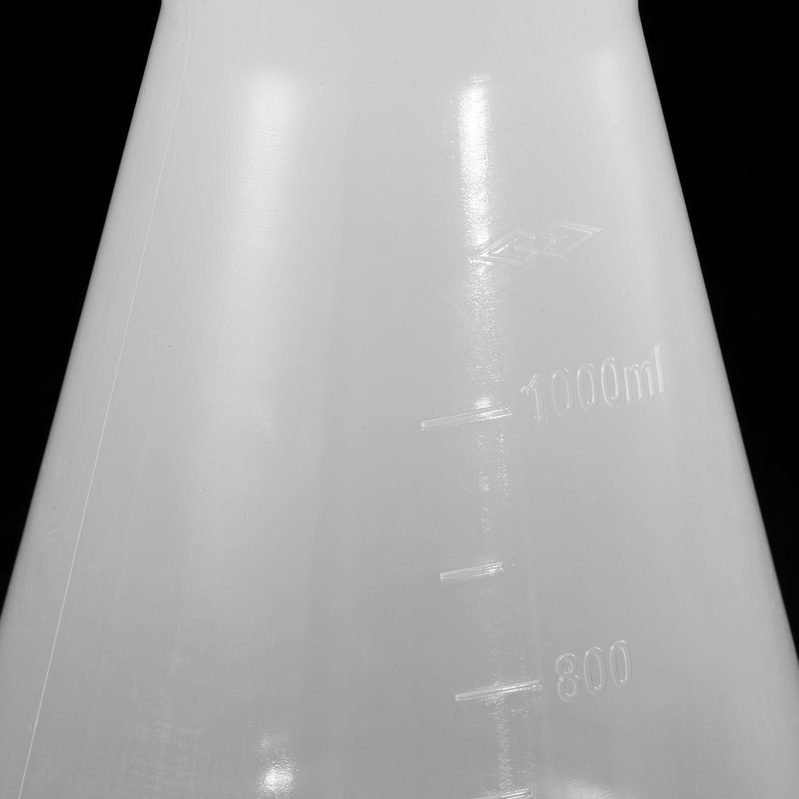 100ml Plastik-Erlenmeyerkolben - 2er Pack Weitmund-Konusflasche für Labor, klar(1000ml)