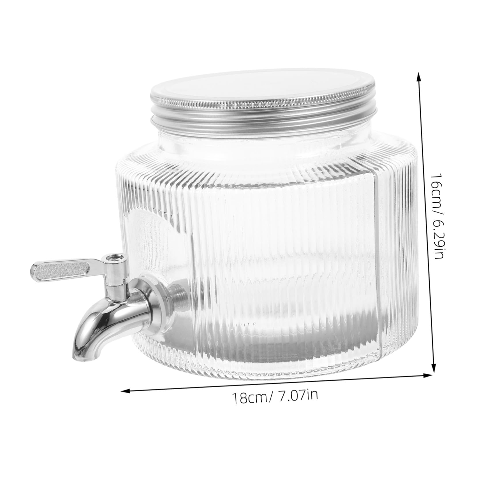 Jarra de Vidrio Grifo para Nevera, Dispensador Multiusos de 3 Litros para Agua, Vino y Bebidas Frías, Diseño Minimalista para Reuniones y Uso en Casa