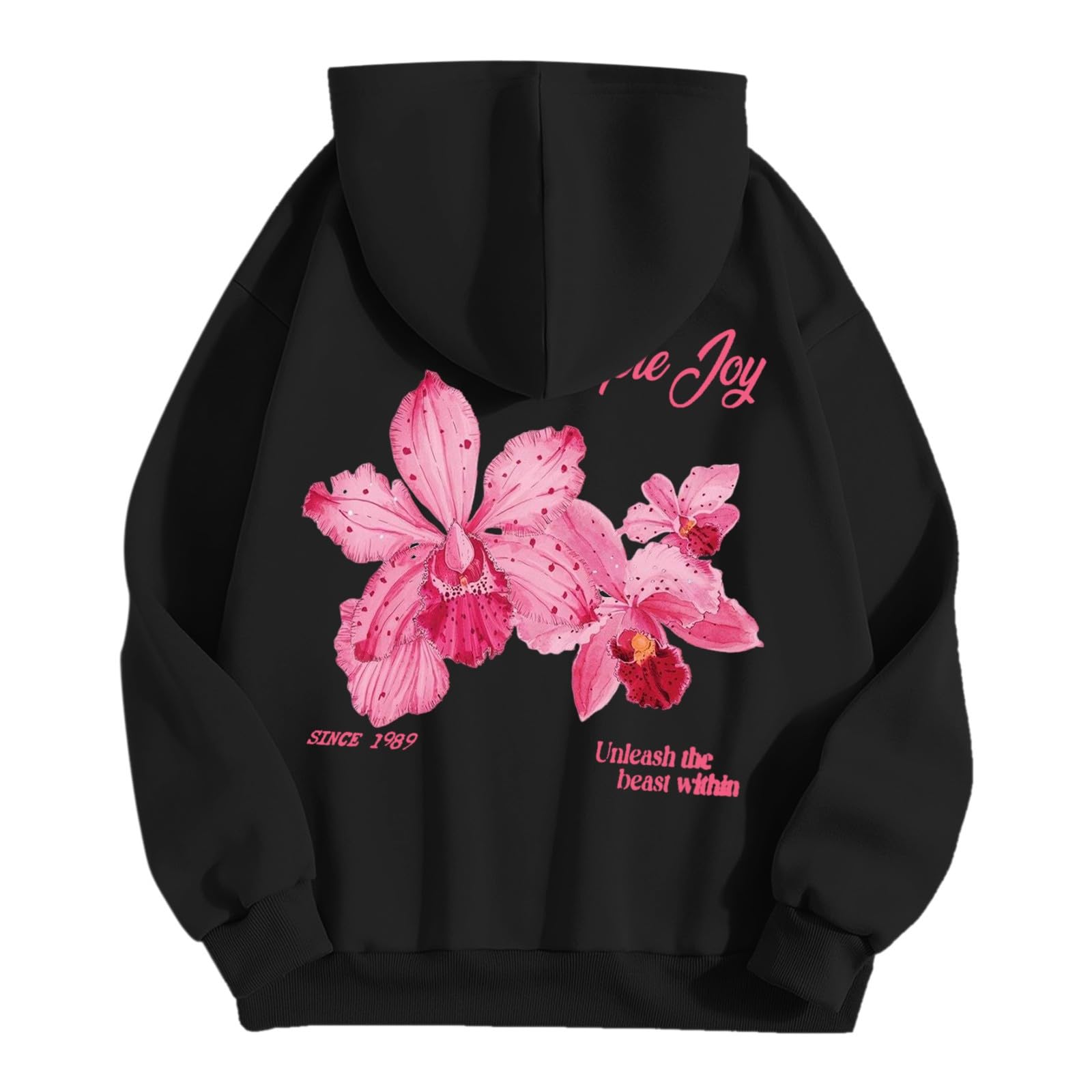 Generisch Veste de survêtement pour femme - Sweat à capuche - Pull à capuche - Impression graphique - Lettres - Manches longues - Automne - Hiver - Sweat-shirt haut pull