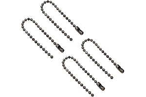 YOKIVE 4PCS Silver Metal Ball Chain Keychains with Clasps, 3.94 Inches