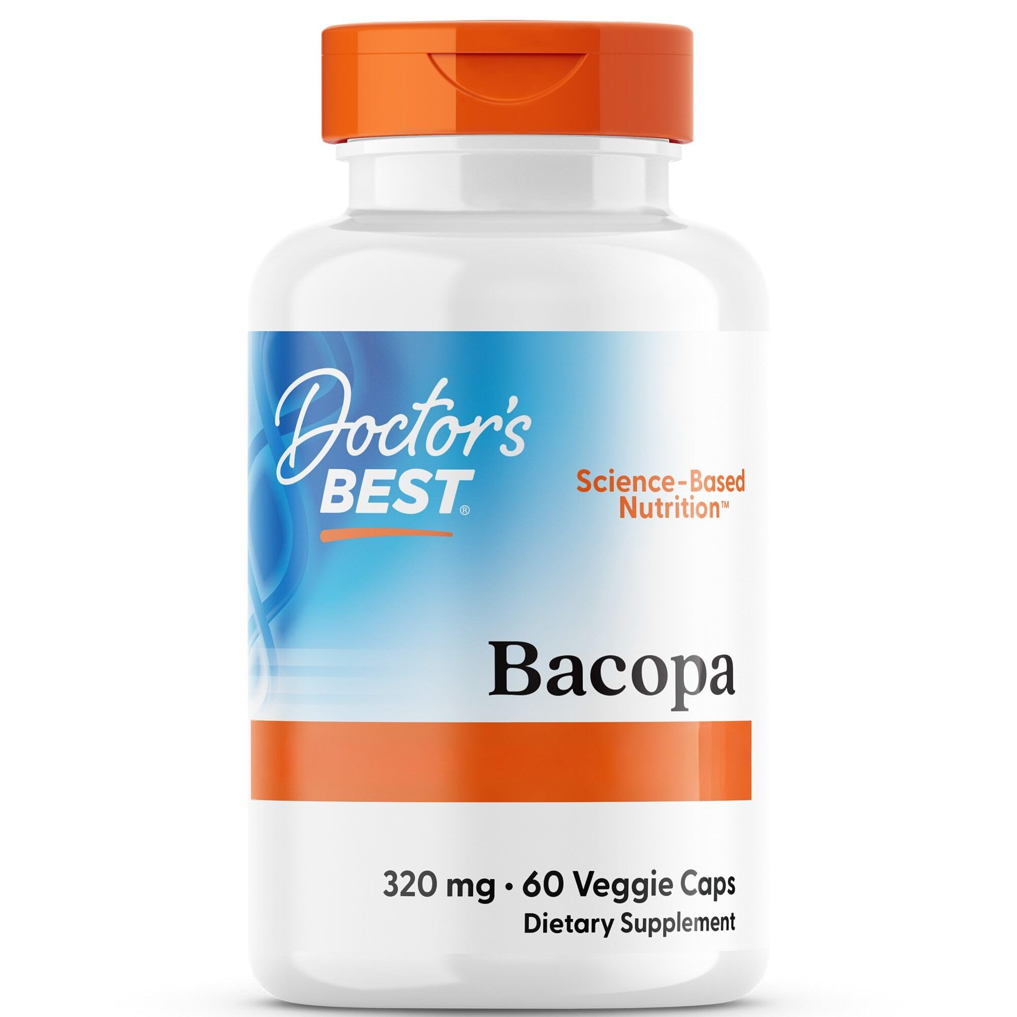 Doctor's Best Bacopa avec Synapsa, 320mg, 60 gélules Végétaliennes, Sans Gluten, Sans Soja, Végétarien