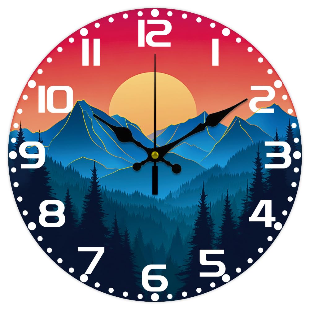 Wall Clock Girl On Beach Sunset s Battery Operated 11.9 Inch Round ...