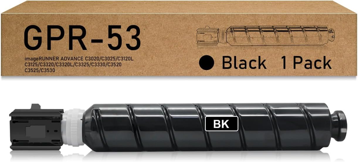 Remanufactured GPR-53 GPR53 Toner Cartridge Replacement for Canon GPR 53 for ImageRunner Advance C3325i C3330i C3525i C3530i C3025i C3725i C3826i C3830i C3835i C3330 Printer (1 Black)