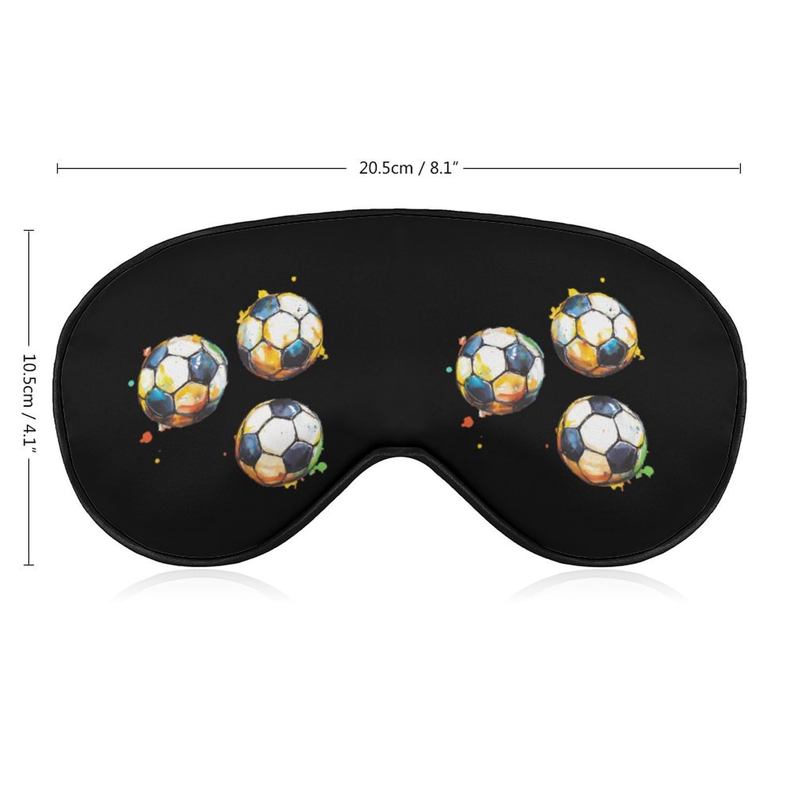 Soccer Balls Sports Footballs Sleep Mask Eye Shade Cover Adjustable Strap for Travel Lunch Break Women Men