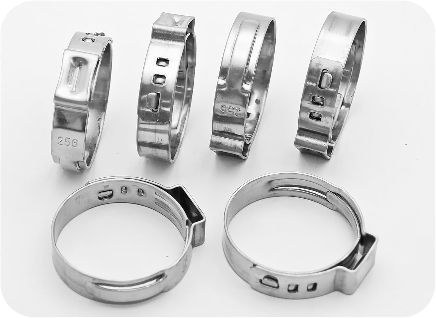 50PCS 1 Inch PEX Cinch Clamps, 304 Stainless Steel Crimp Rings for PEX Pipe Tubing Connections, Pinch Clamp Fittings for Plumbing Systems (22.4mm-25.6mm)