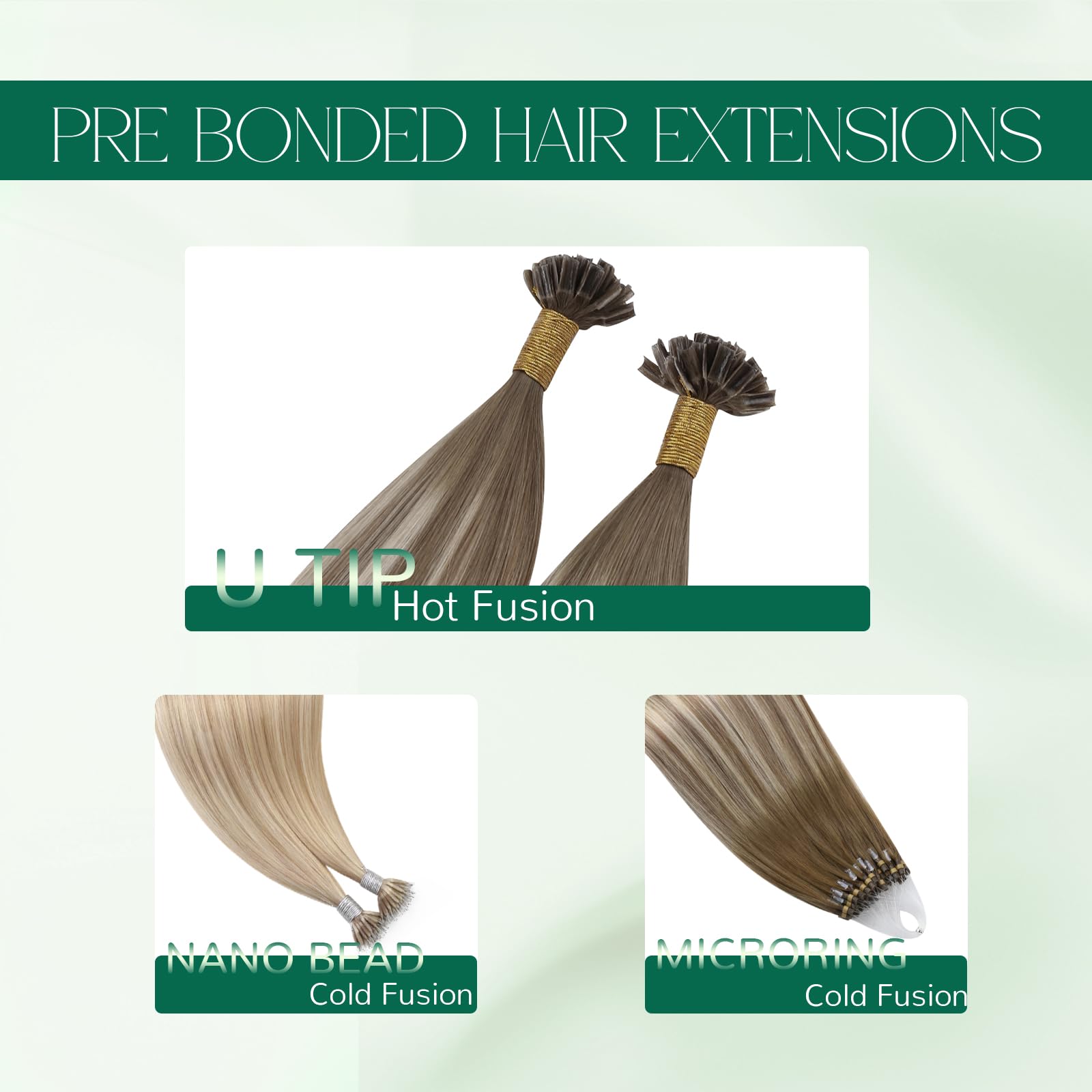 Easyouth Nano Hair Extensions Real Human Hair Blonde Nano Beads Hair Extension Human Hair Platinum Blonde Nanos Loop Hair Extensions Pre Bonded for Natural Look 14 Inch 50g 1g/Strand #1000 — view 132