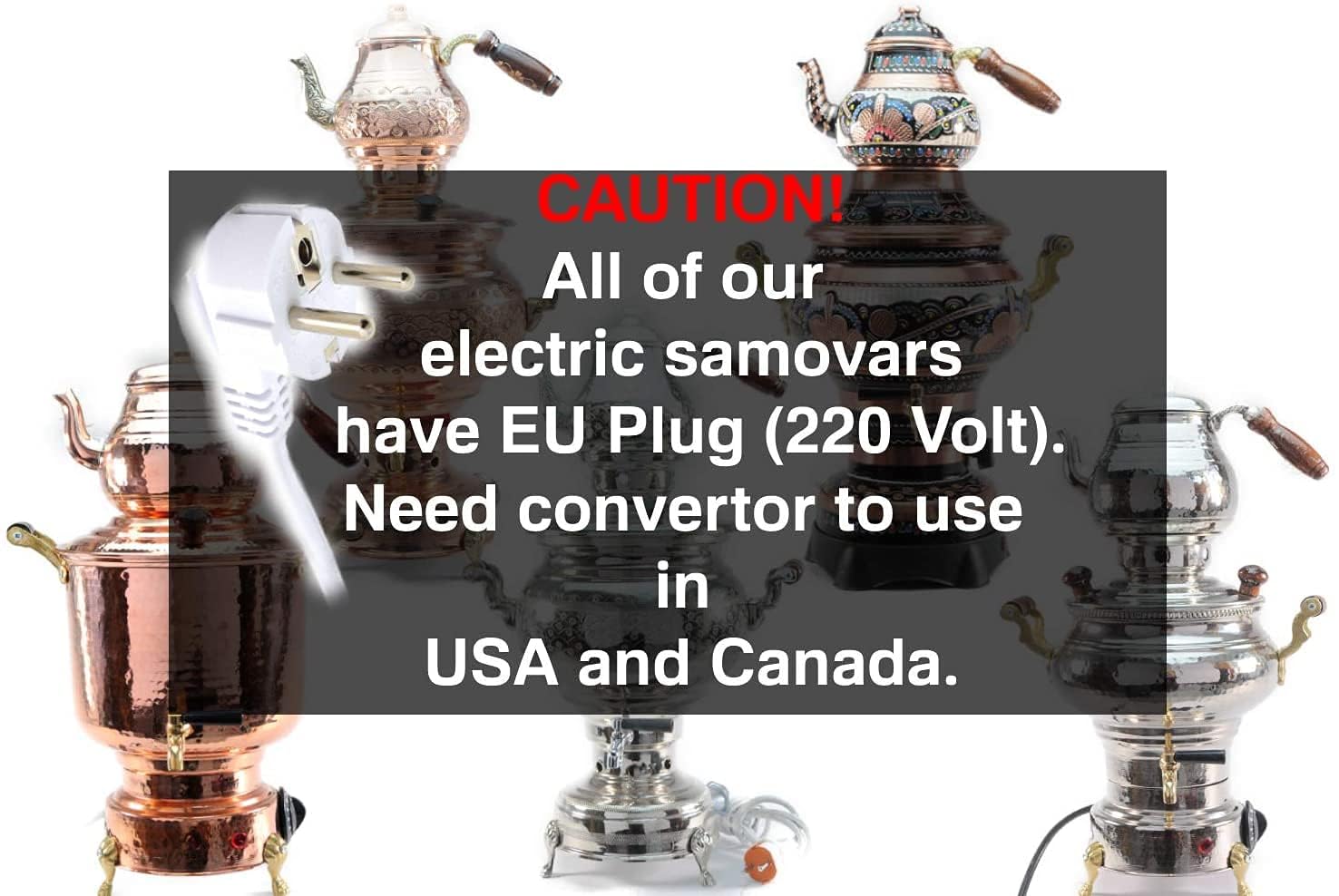 Samovar Máquina de té turco eléctrica de acero inoxidable 220v enchufe de la UE (plata, 10 litros)