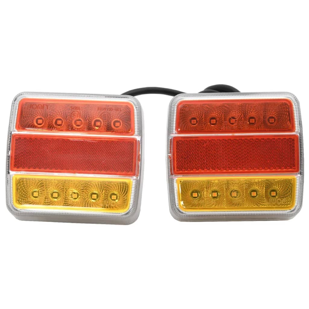 Zestaw 2 lamp tylnych LED z magnesem, oświetlenie przyczepy 12 V, kabel 9 m, wtyczka 7-biegunowa i adapter 7 do 13