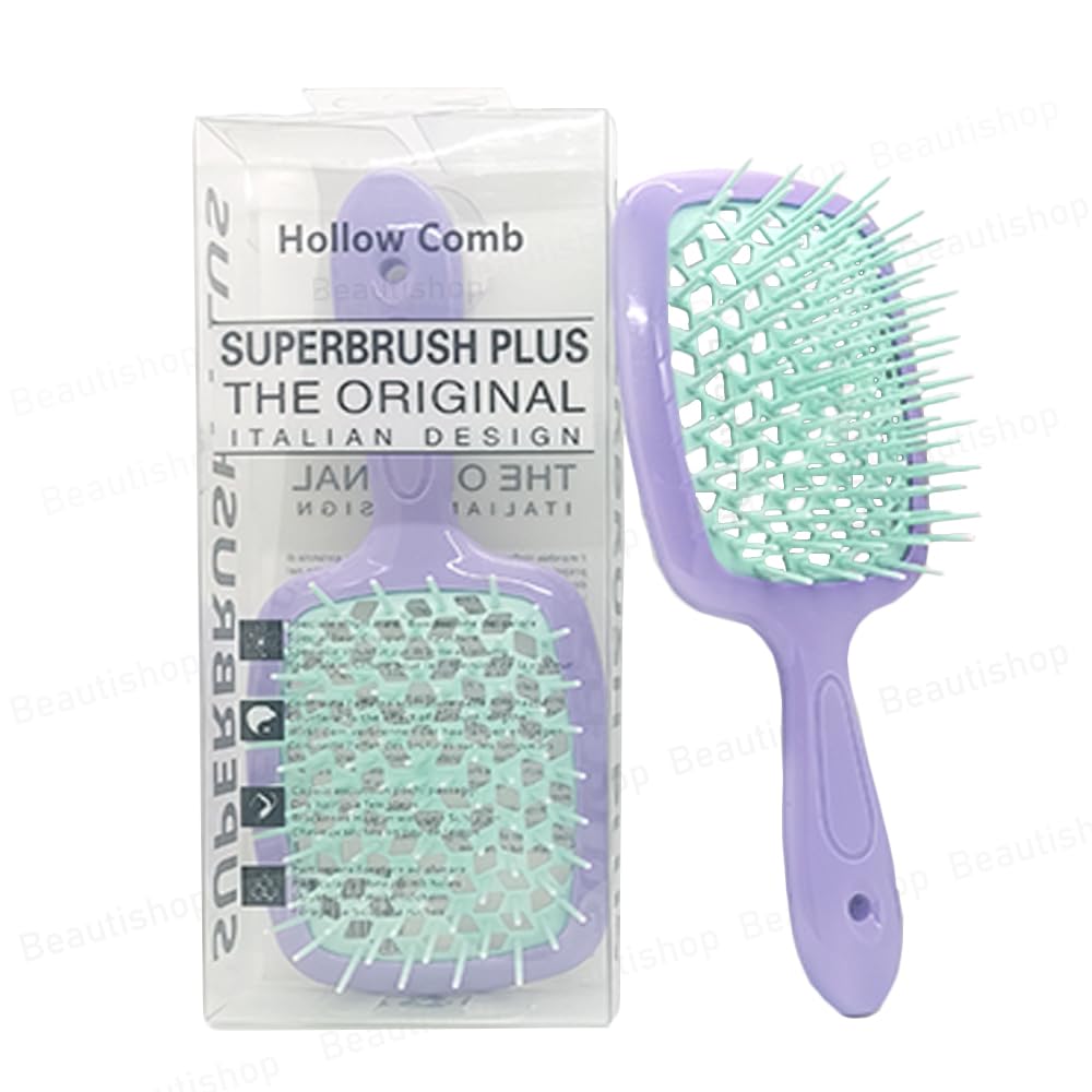 BeautishopDetangler Hairbrush,Massage Curl Comb,Detangling Hair Brush for Women,Girls and Kids for Wet Dry Fine Curly Thick and Long Hair (Violet Purple+PaleGreen)
