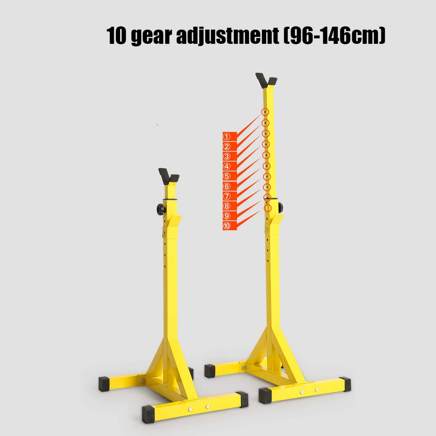 Rack da Squat Regolabile Squat Stand Bilanciere Rack Multifunzione Casa Allenamento di Forza Attrezzature,Sollevamento Pesi, Trazioni, Panca, Squat, Peso Max. 200 kg