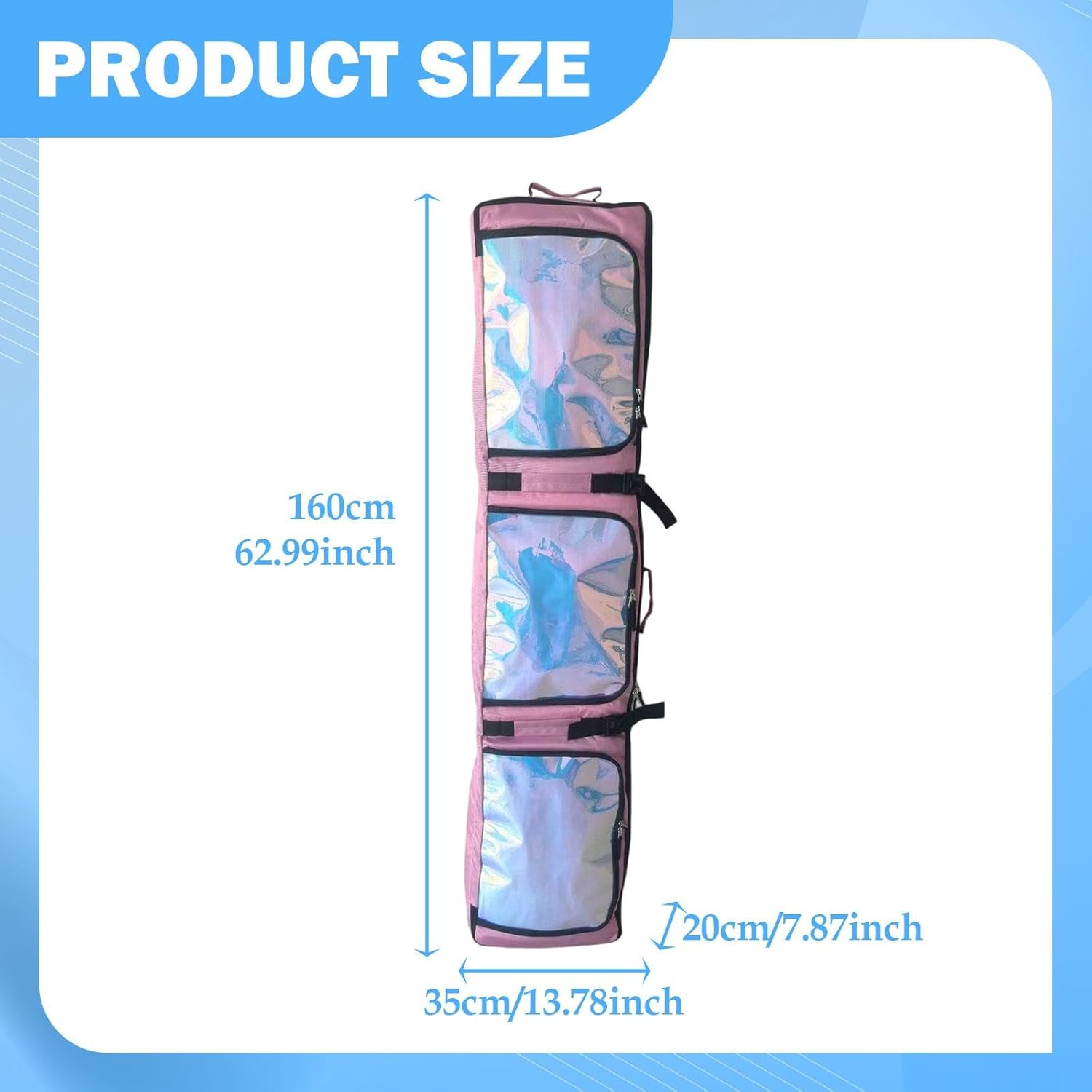 Double Ski Bag with Wheels, Large Capacity Roller Snowboard Bag for Air Travel, Gear and Apparel Storage Carry Case for Transportation Adults