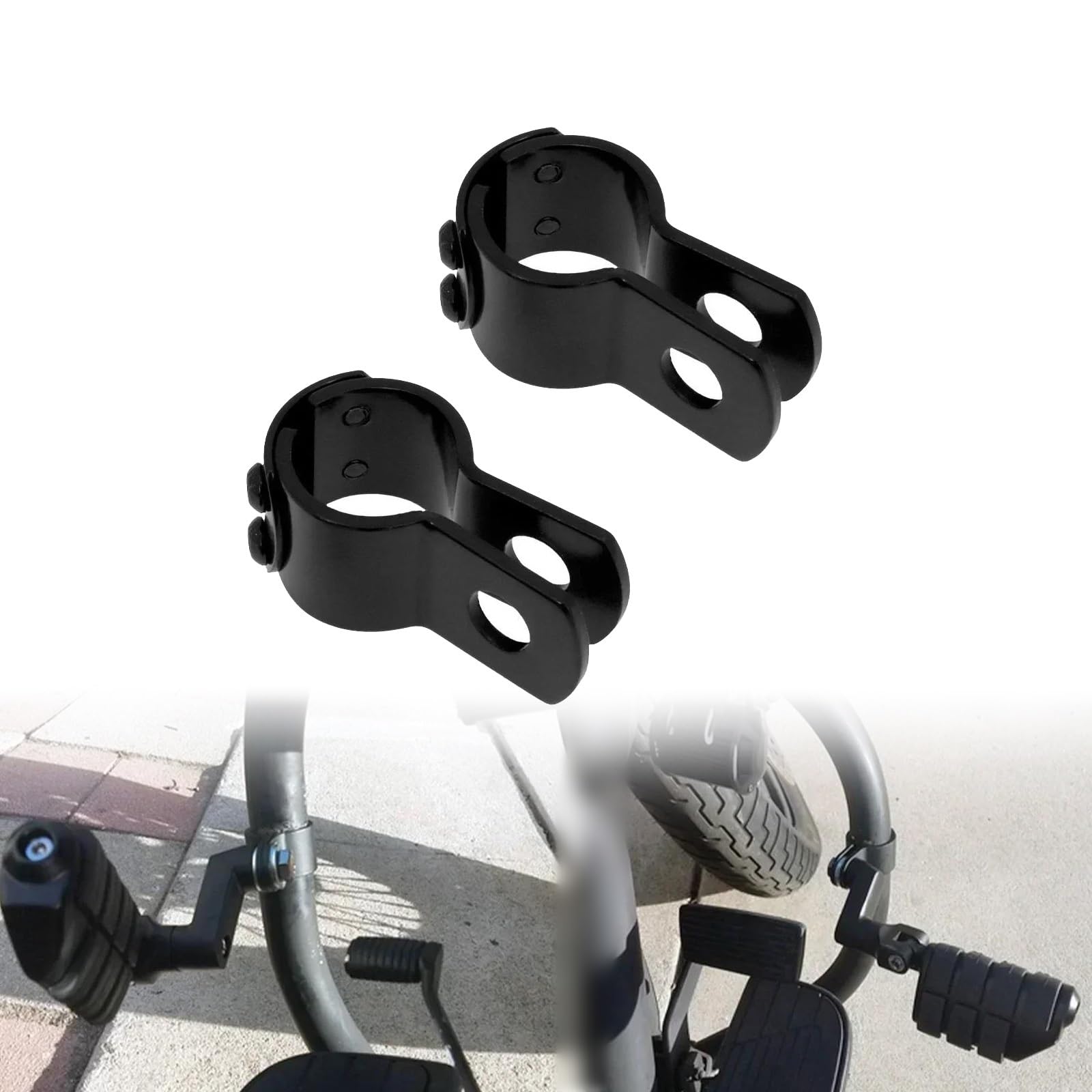 Ydybda Black Motorcycle 1-1/4" Footrest Mount Clamps 32Mm Highway Crash Bar Peg Bracket For Harley Sportster Xl Softail Dyna Touring