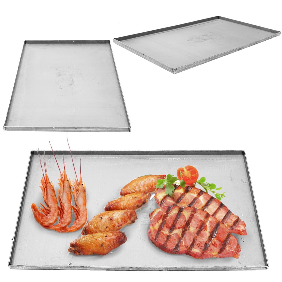 WnewTools Outdoor Camping Picnic Double Stainless Steel Griddle Flat Top Plancha Pan Comal Cooking Stove