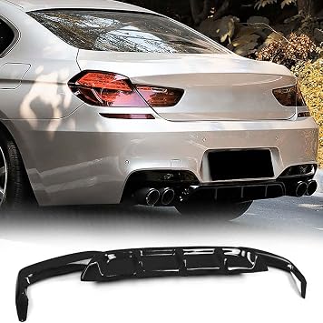 F06 Rear Diffuser for BMW 6 Series 2013-2018 F06 F12 F13 640i 650i M Sport M6 Customized Lower Bumper Lip Spoiler Body Kit Fiberglass in Gloss Black