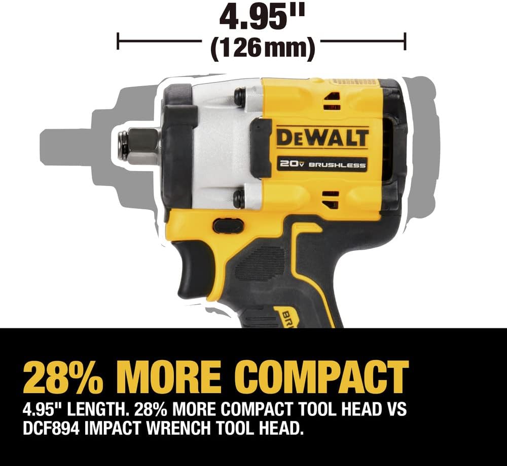 DEWALT ATOMIC 20V MAX* 1/2 in. Cordless Impact Wrench with Hog Ring Anvil (Tool Only) (DCF921B) thumbnail 8