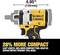 Vista 7 de DEWALT ATOMIC 20 V MAX* 1/2 pulg. Llave de impacto inalámbrica con yunque de anillo de cerdo (solo herramienta) (DCF921B)