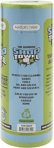 Miniatura 3 de Naturezway (1 rollo) Toallas de bambú de alta calidad (3570 unidades por rollo), sin árboles, ecológicas, solución de limpieza resistente