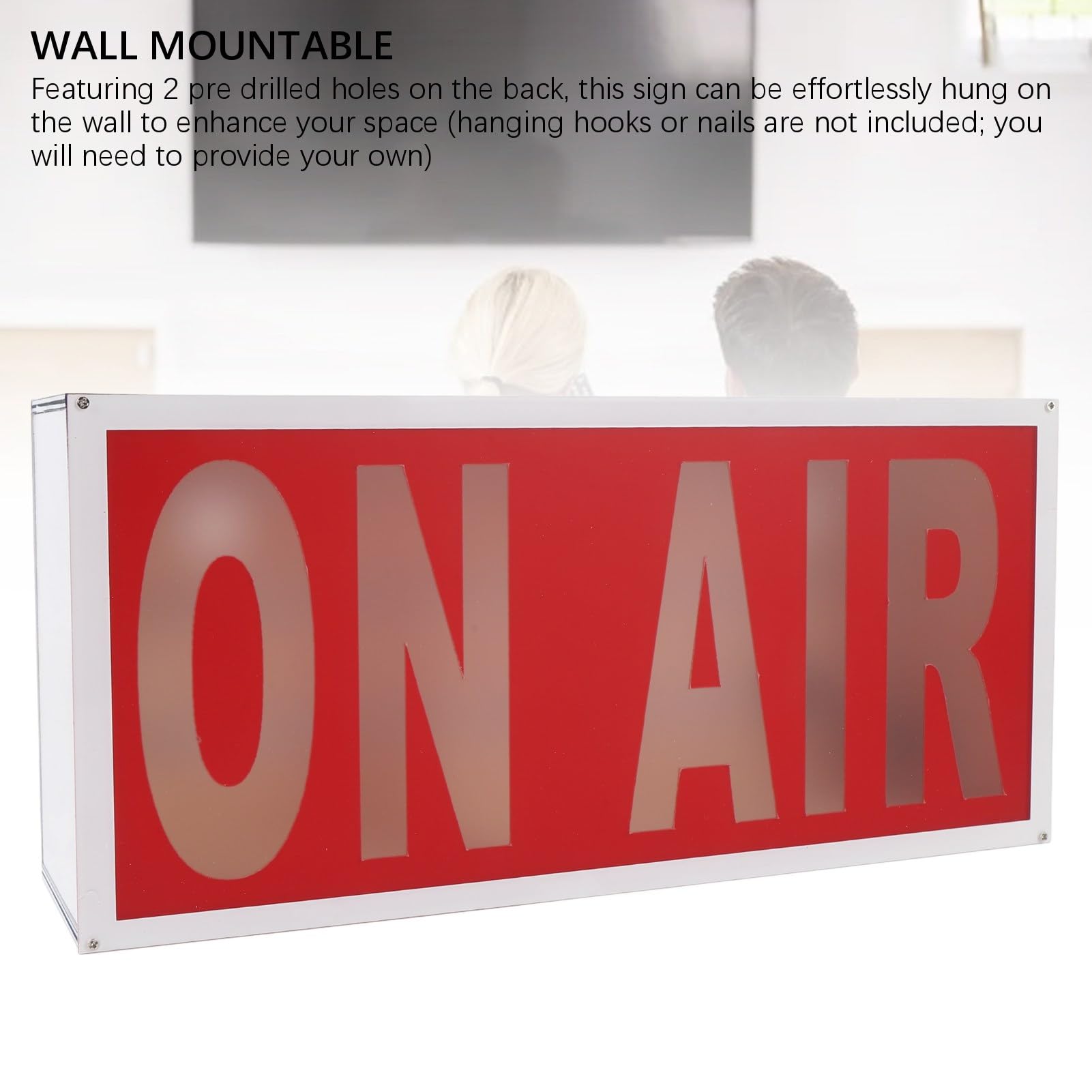 Bewinner ON AIR Sign LED-Licht, an der Wand Montierbares Aufnahmestudiolicht mit 12 Farben, USB-betriebenes Neonschild mit Fernbedienung für Heim- oder Studiodekoration