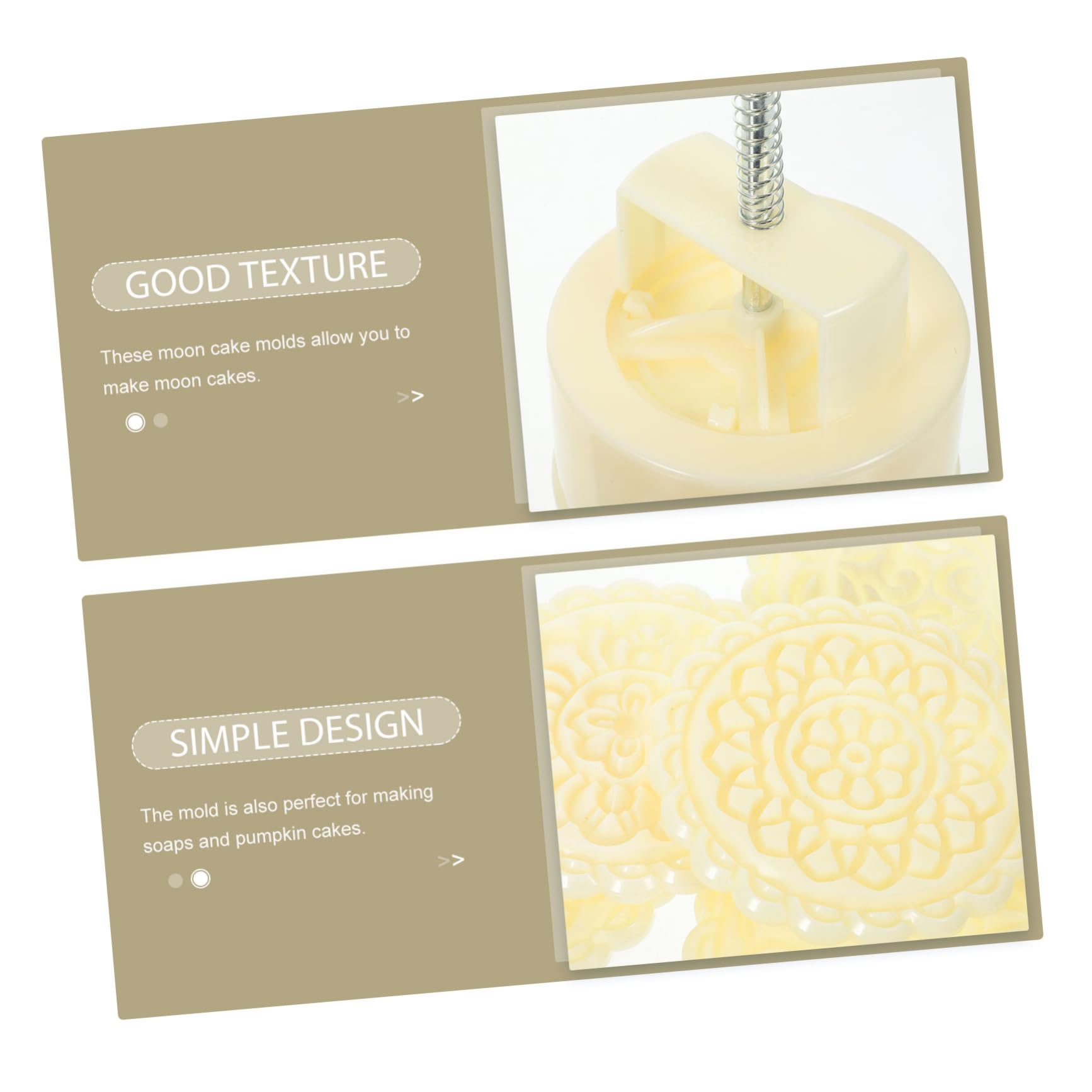 Molde para Pastel de Luna Reutilizable de Plástico Beige, 1 Juego | Estampas Variadas, Color Beige que No se Desvanece, Apto para Galletas y Repostería