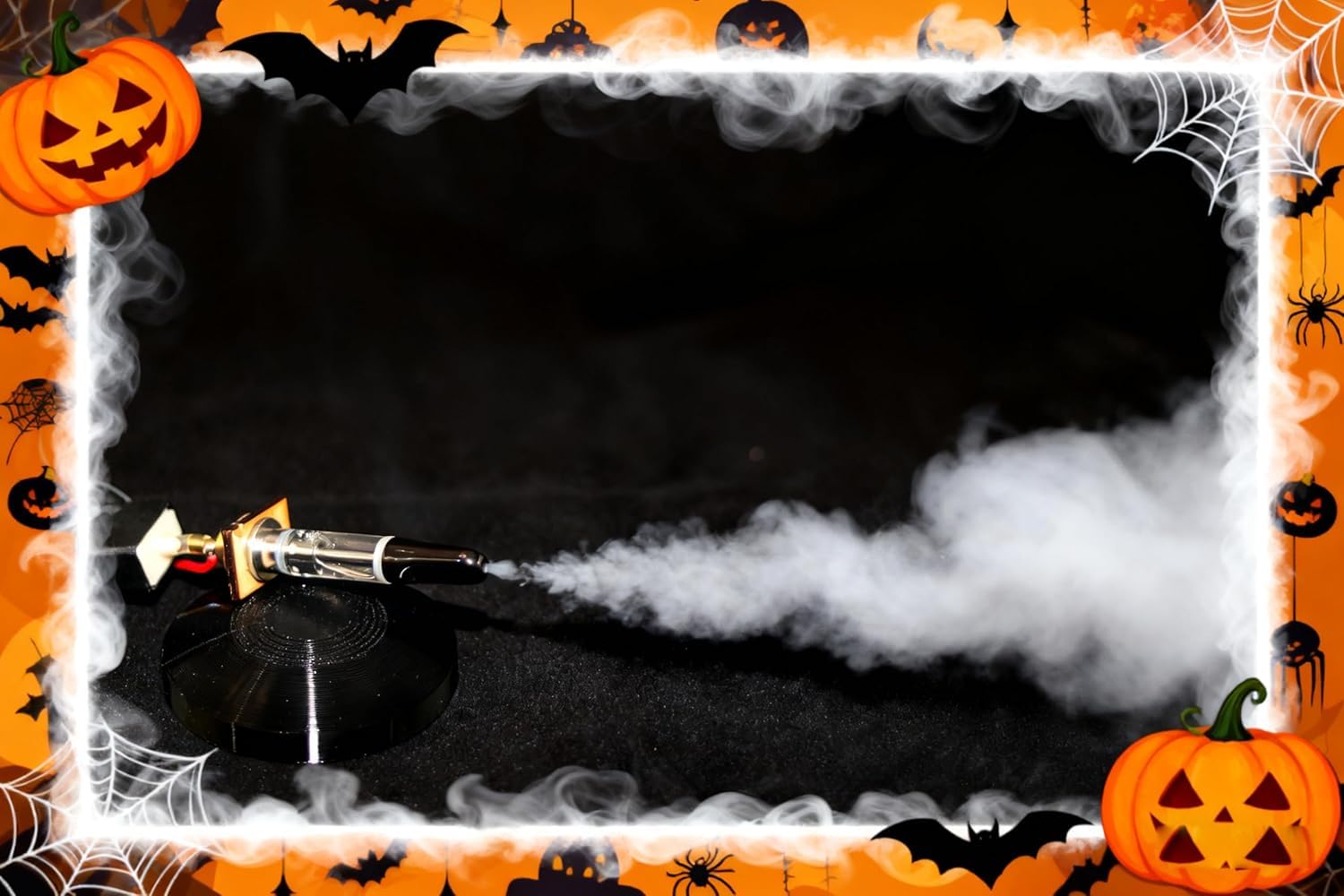 Machine à fumée portable, machine à brouillard d'extérieur à piles avec télécommande sans fil pour DJ Party Disco Wedding Halloween, cadeau (mince rond noir)