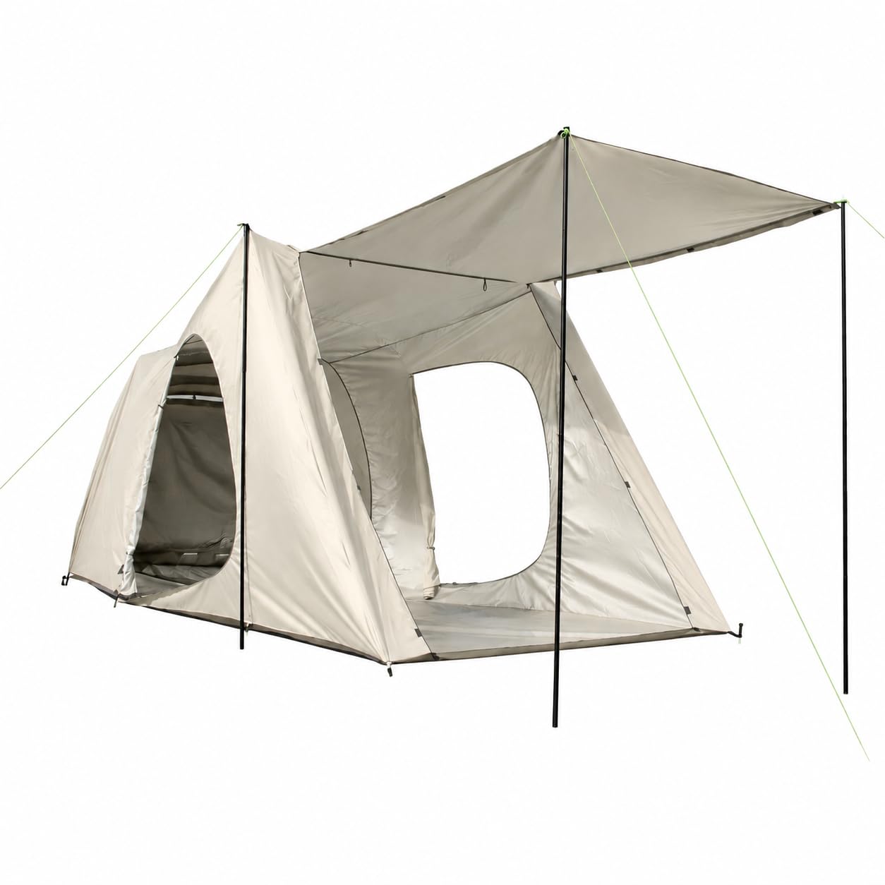 Baoblaze Tenda per Veicoli Estensione da Campeggio Riparo Metallici Inclusi Corda di Tensione Resistente Tenda da Viaggio per Escursioni Adatta a Utilizzo Turistico Campeggi, Cachi, Beige
