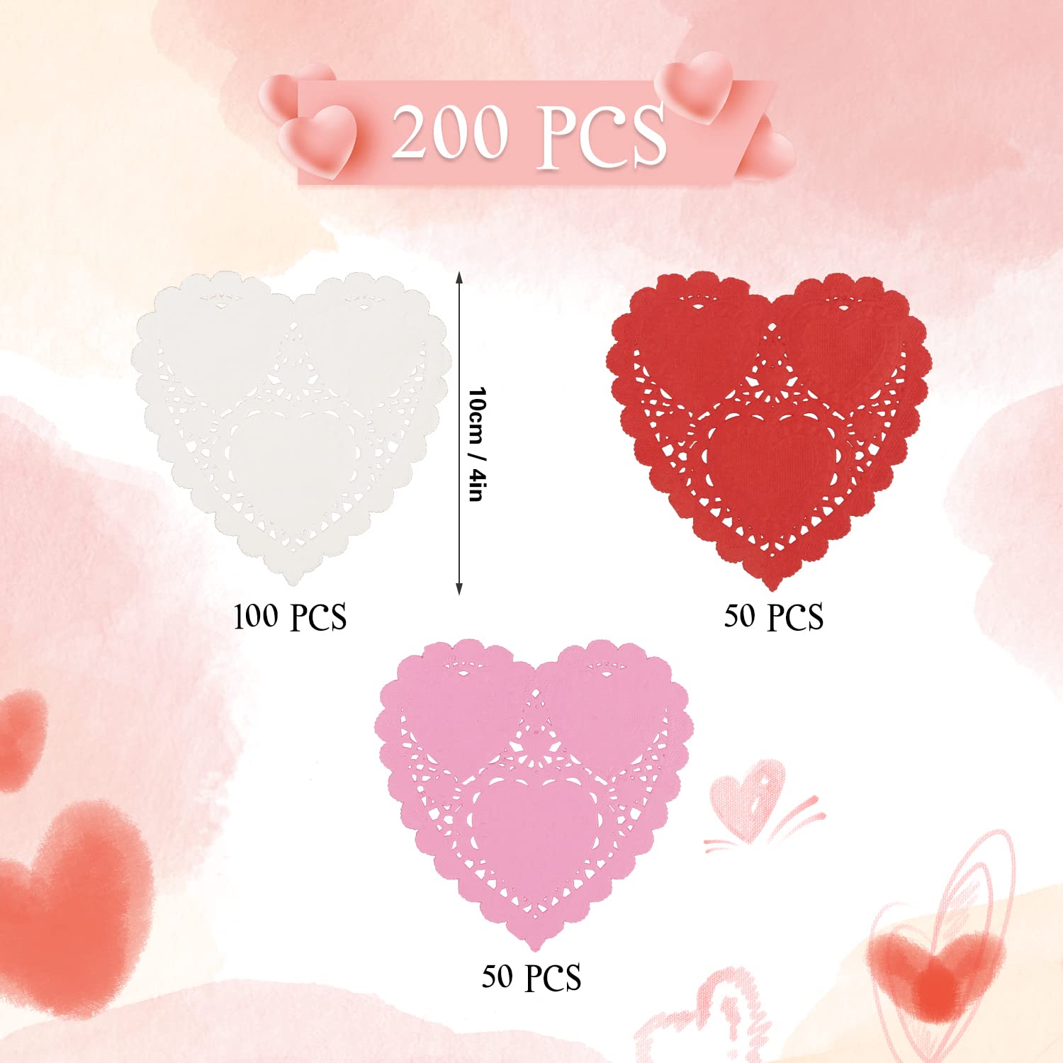 Napperons Cœur Dentelle 10cm - Lot De 600 Pièces Pour Décoration Fête Et Mariage
