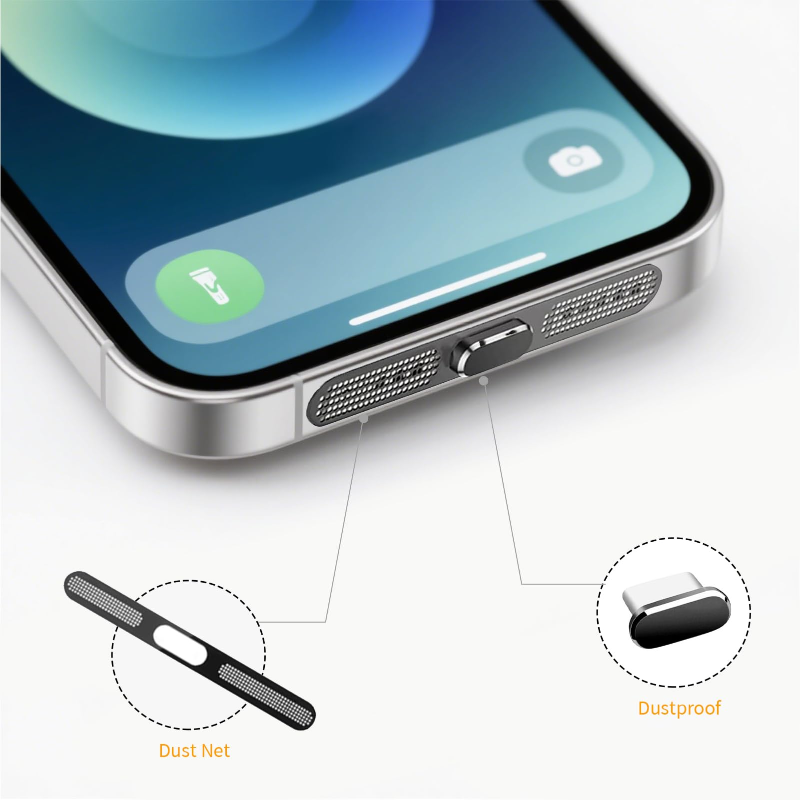 Kit Tappi Antipolvere Per IPhone 15/16/17 Con Porta USB-C E Altoparlante, Set Completo Con Filtri E Panni, Protezione Discreta E Facile Da Installare