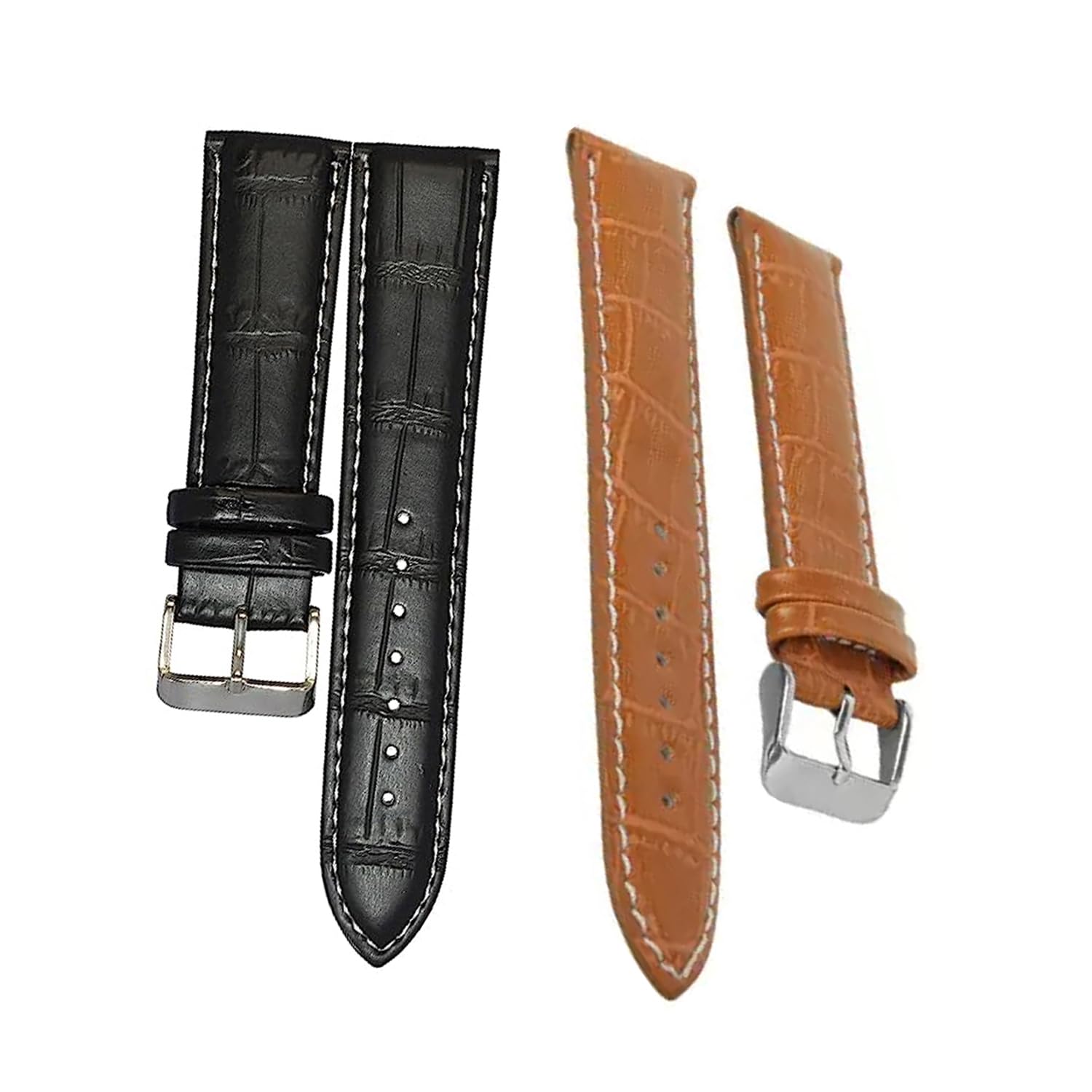Black 22mm & Brown 22 mm Genuine leather Strap For Watch and Smart Watch for All 22mm (B0D37VW8GM) Amazon Price History, Amazon Price Tracker