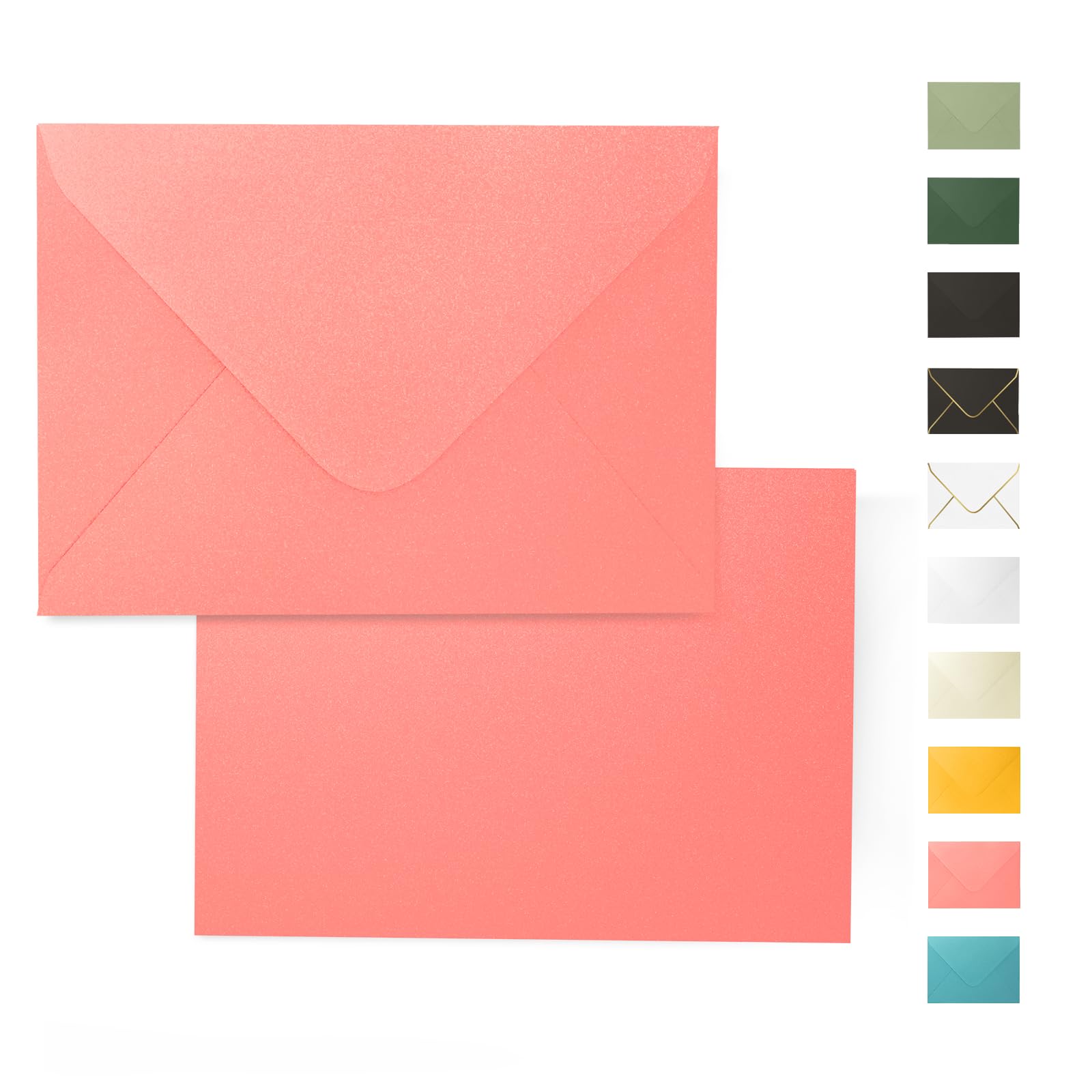 Pink Pearl Envelopes 5x7-100 PCS Goefun Metallic A7 Euro Flap Envelopes for Wedding Invitation, Save the Dates, Thinking of You, 5.25 x 7.25 inches