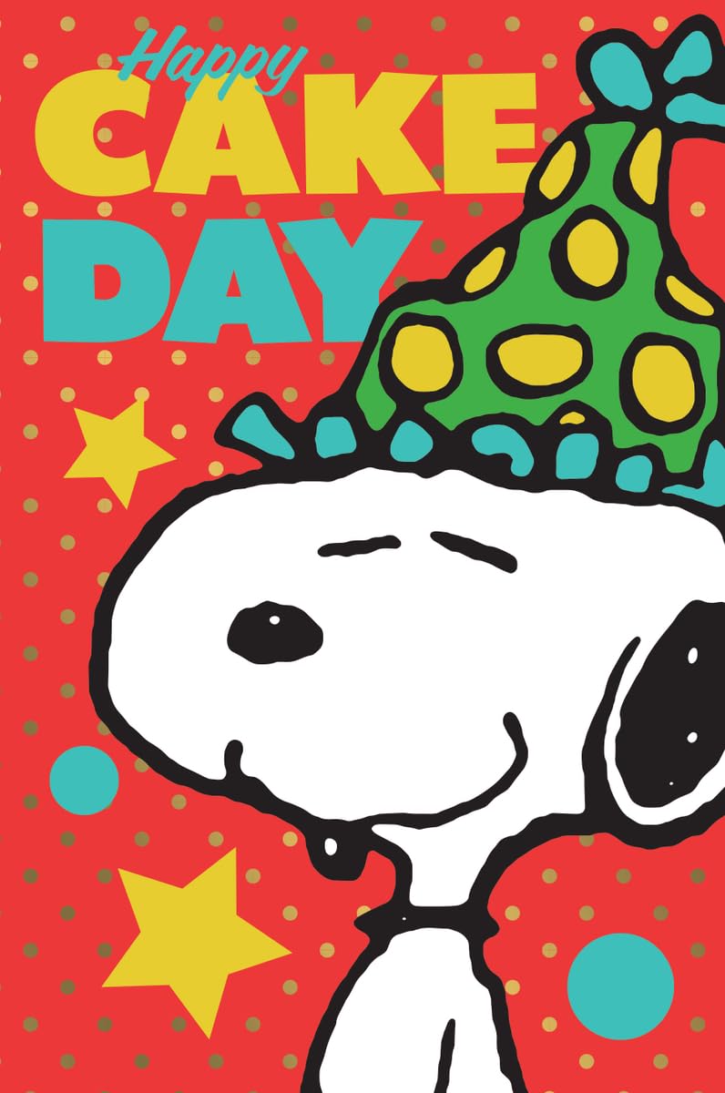 PEANUTS BIRTHDAY CARD, HAPPY CAKE DAY PEANUTS CARD, SNOOPY