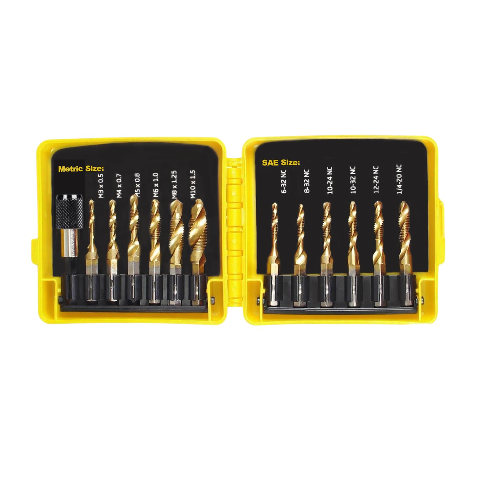 Titanium Drill Tap Set - 13PCS SAE & Metric -1