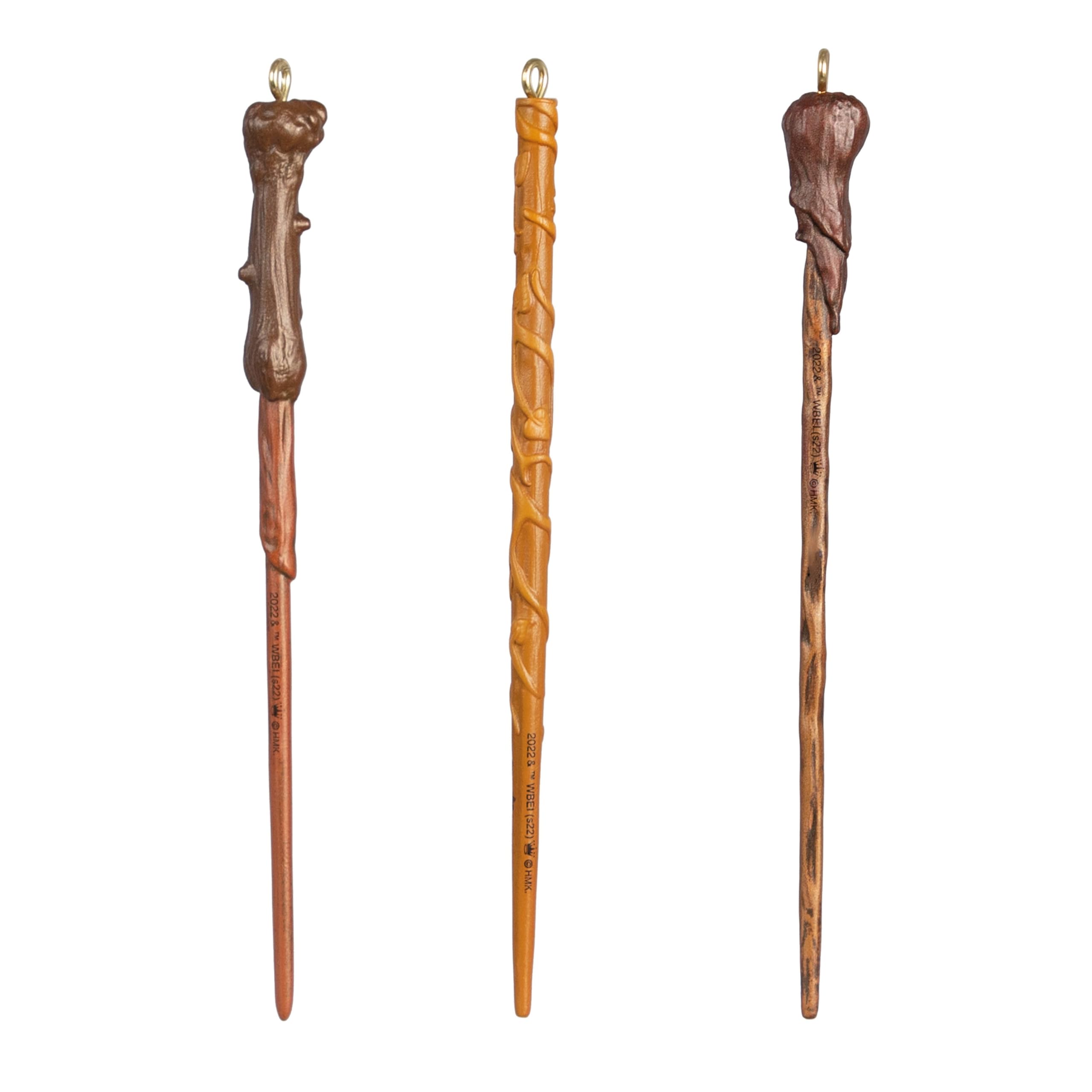 Hallmark Keepsake Harry Potter Ornaments - 3 Pack Magic Wands Design, Brown, H11.4cm by W1cm by D0.94cm (Pack of 3) - Image 3