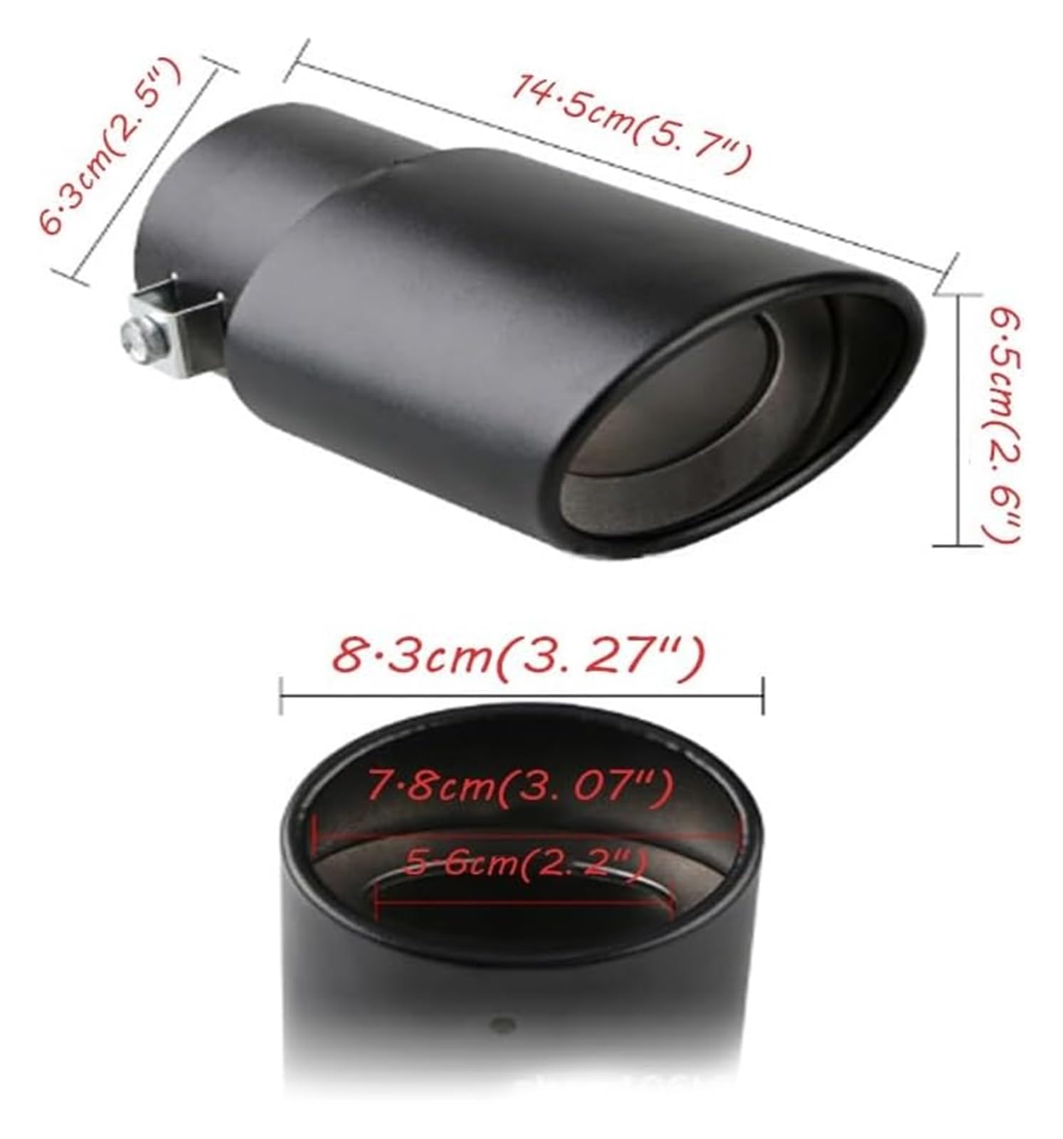 para Mazda Punta De Escape Universal Cromo Acero Inoxidable Tubo De Escape De Coche Punta De Silenciador Trasero Garganta Trasera Silenciador Escape